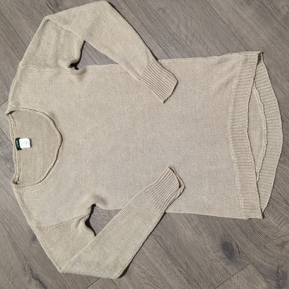 J Crew Linen Knit Longline Tunic Top